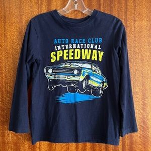 Boys racing long sleeve tee